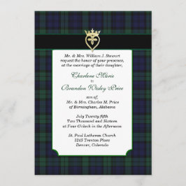 Convite para Casamento de Tartan do Classic Black