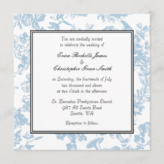 Convite para Casamento de Teal Toile