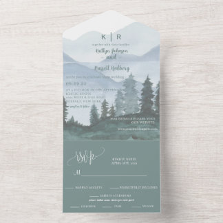 Convite para Casamento de Tema de Montanha