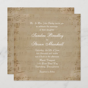 Convite para Casamento de Tema Musical de Folha An
