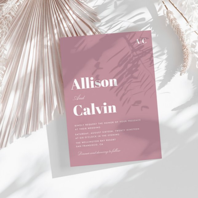 convite para casamento de texto moderno e poeirent (Criador carregado)