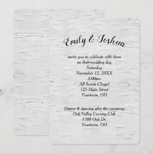 Convite para Casamento de Textura de Árvore de Bi