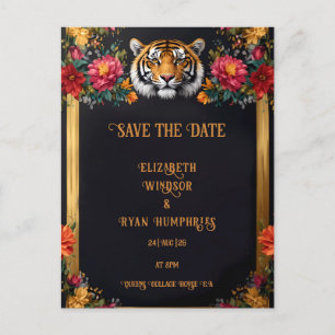Convite Para Casamento De Tigre Botânico