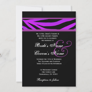 Convite para Casamento de Tigre Roxo e Negro