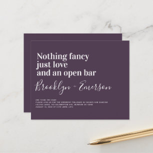 Convite para casamento de tipografia engraçada do