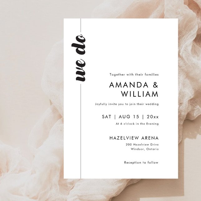 Convite para Casamento de Tipografia Negrito (Criador carregado)