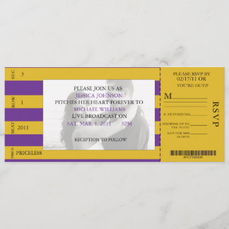 Convite para casamento de tíquete de evento