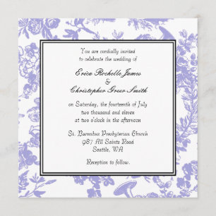 Convite para Casamento de Toile Periwinkle