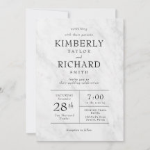 Convite para Casamento de Trendy Marble Moderno El