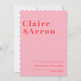 Convite para Casamento de Trendy Rosa Vermelha