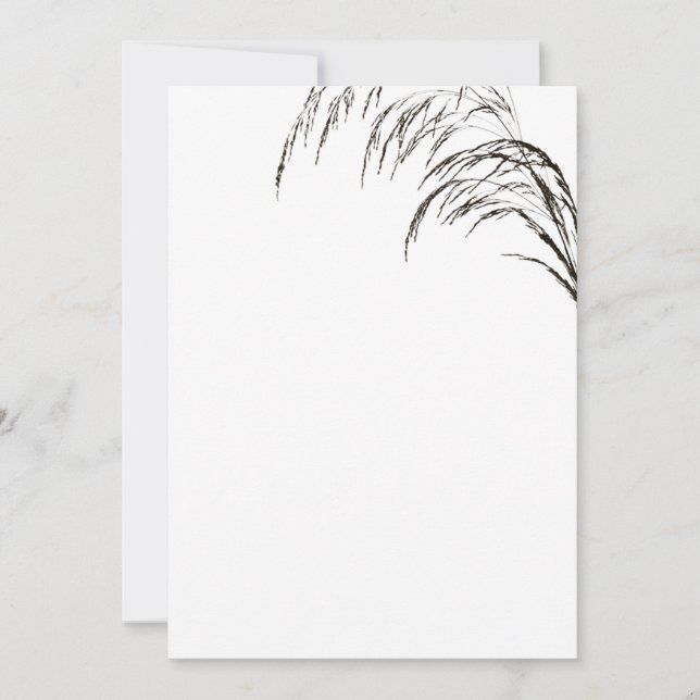 Convite para Casamento de Trigo Negro e Branco (Frente)