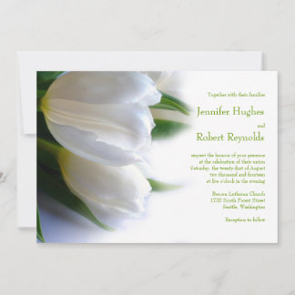 Convite para Casamento de Tulipas Brancas