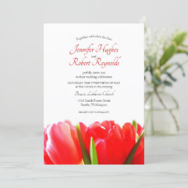 Convite para Casamento de Tulipas Vermelhas