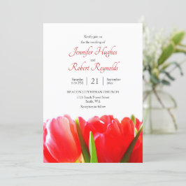 Convite para Casamento de Tulipas Vermelhas