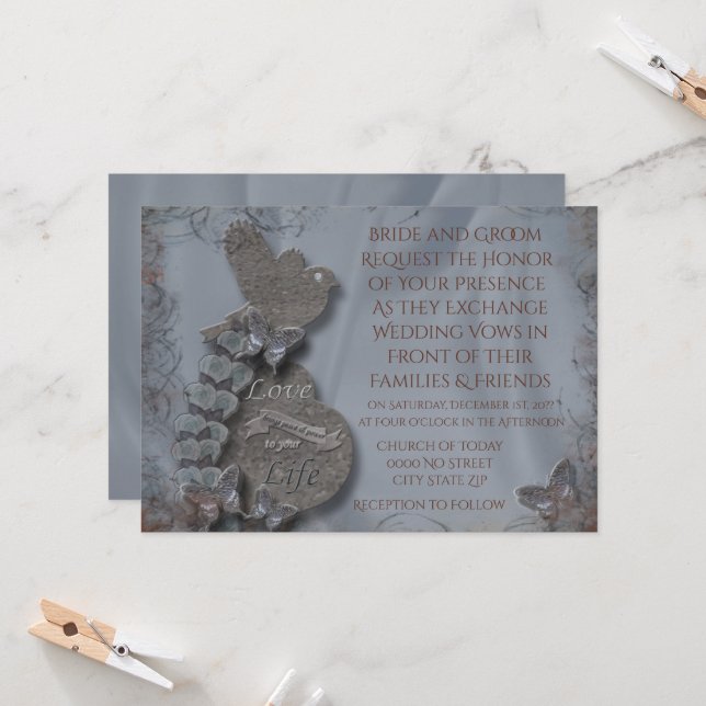 Convite para Casamento de Tundora Wild (Frente/Verso In Situ)