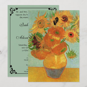 Convite Para Casamento De Van Gogh Sunflower