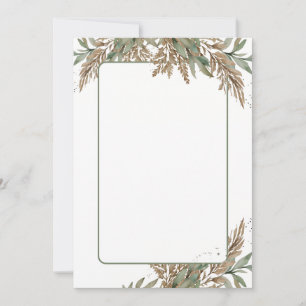 Convite para Casamento de vazios - folhagem verde 