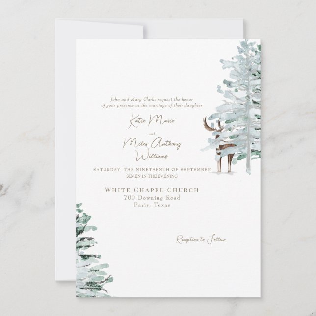 Convite Para Casamento De Veados De Pavimentos De  (Frente)