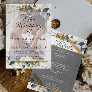 Convite para Casamento de Vellum Elegante