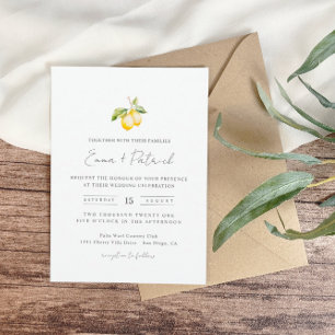 Convite para Casamento de Verão com Limão de Citru