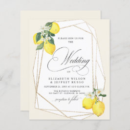 Convite para Casamento de Verão de Lemon Citrus