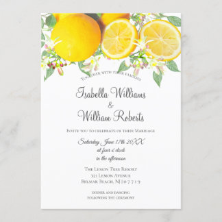 Convite para Casamento de Verão Modern Boho Lemon