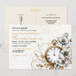 Convite para Casamento de Vésperas de ano novo Flo