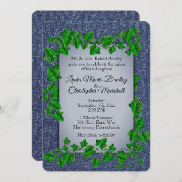 Convite para Casamento de Vines Denim