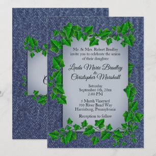 Convite para Casamento de Vines Denim