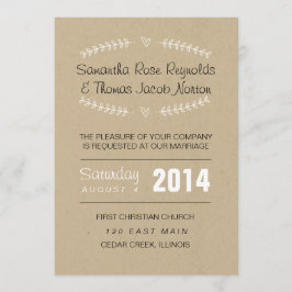 Convite para Casamento de Vinhas Corações