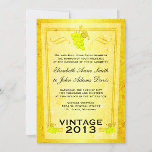 Convite Para Casamento De Vinho Branco Vintage