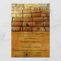 Convite para Casamento de Vinho Cork