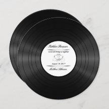 convite para casamento de vinil record