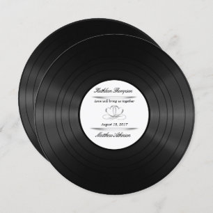 convite para casamento de vinil record