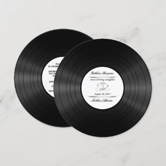 convite para casamento de vinil record