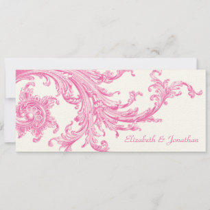 Convite para Casamento de Vintage Pink Elegante