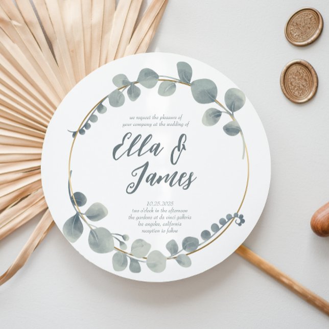 Convite para Casamento de Watercolor Eucalptus Wre (Criador carregado)