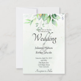 Convite para casamento de Watercolor Greenery