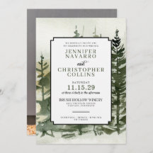 Convite para Casamento de Watercolor Outdoorsy