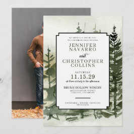 Convite para Casamento de Watercolor Outdoorsy