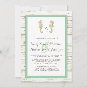 Convite para Casamento de Wood Beach, Whitewash