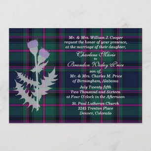 Convite para Casamento de Xadrezes Cooper Clan Tar
