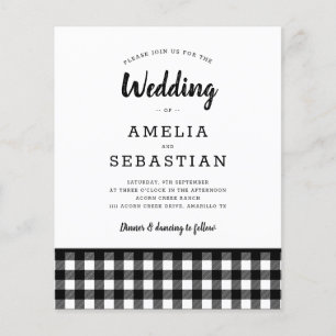 Convite para Casamento de Xadrezes de Buffalo do O