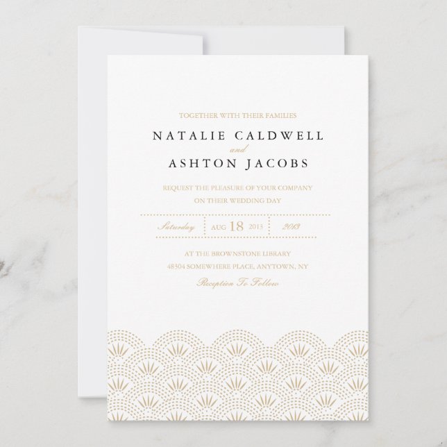 Convite para Casamento Deco Seigaiha (Frente)