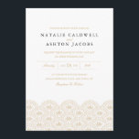 Convite para Casamento Deco Seigaiha<br><div class="desc">Ouro elegante e vintage branco inspiraram design de casamento por Shelby Allison. Visualize a Coleção Deco Seigaiha para exibir itens correspondentes a este design, incluindo convites, cartões rsvp, adesivos e muito mais.</div>