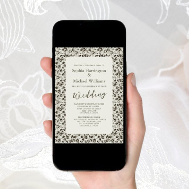 Convite para Casamento Digital Floral do Modern Vi (Criador carregado)