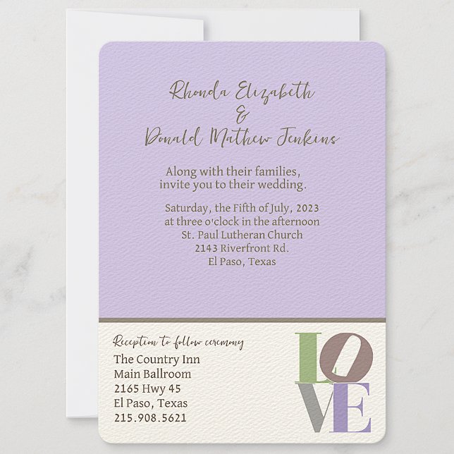 Convite para casamento do amor moderno (Criador carregado)