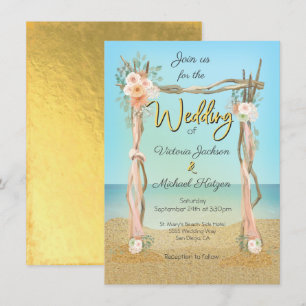 Convite para casamento do Arch Arbor de Praia Trop