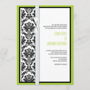 Convite para casamento do Arco Damask com Verde