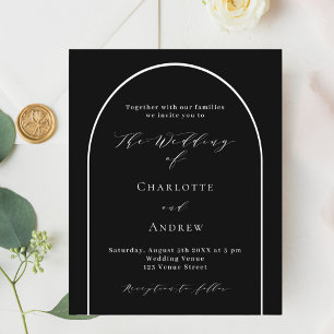 Convite para casamento do arranha-branco preto